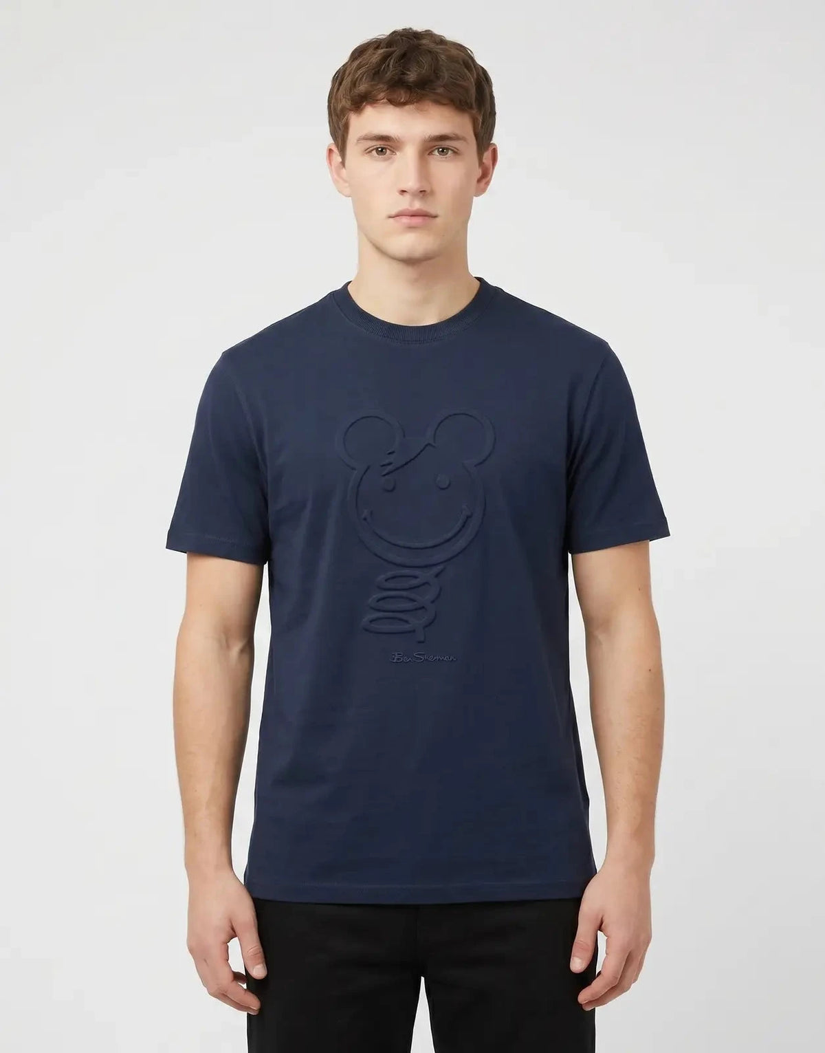 Ben Sherman 3D Embossed Bear 260G Navy T-Shirt - Subwear