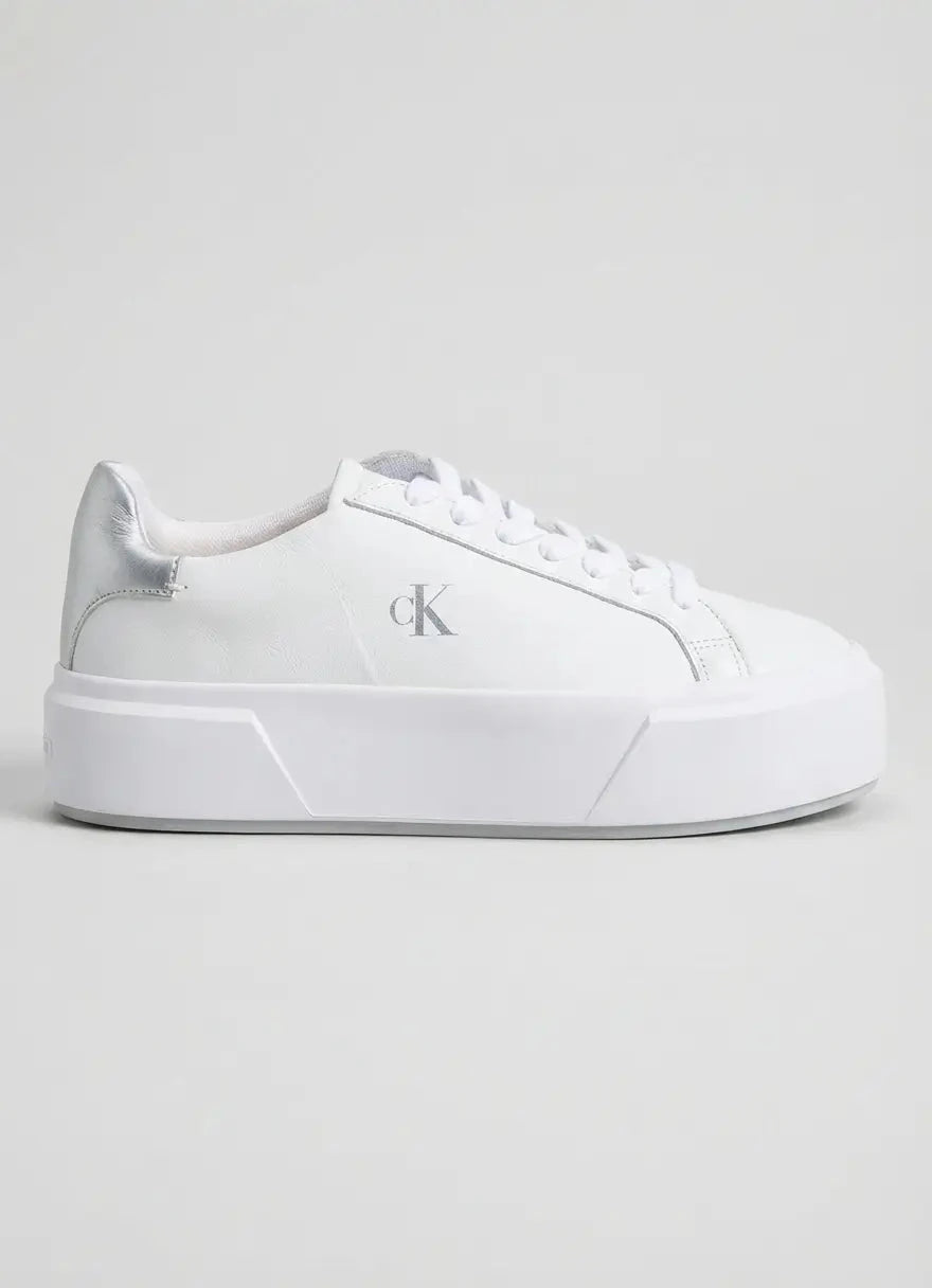 Calvin Klein Flatform Sneaker White Silver - Subwear