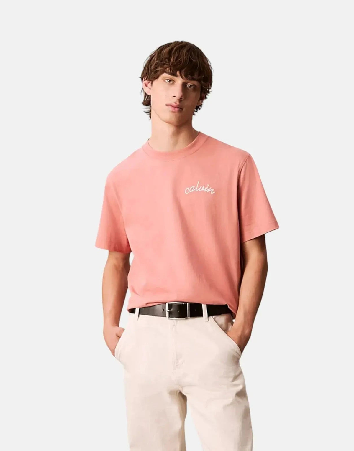 Calvin Klein Left Chain Stitch Burnt Orange T-Shirt - Subwear