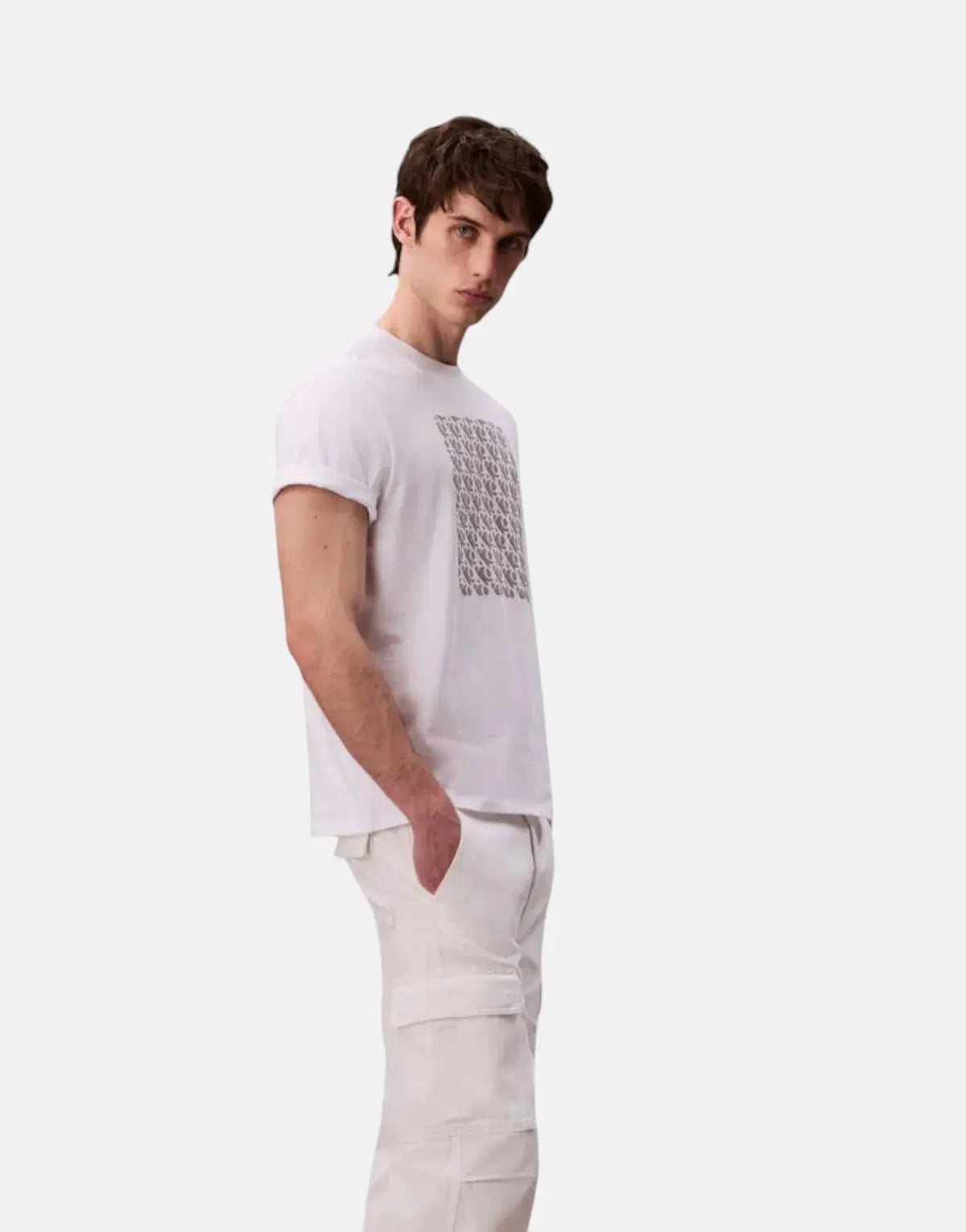 Calvin Klein Macro AOP Puff Graphic White T-Shirt - Subwear