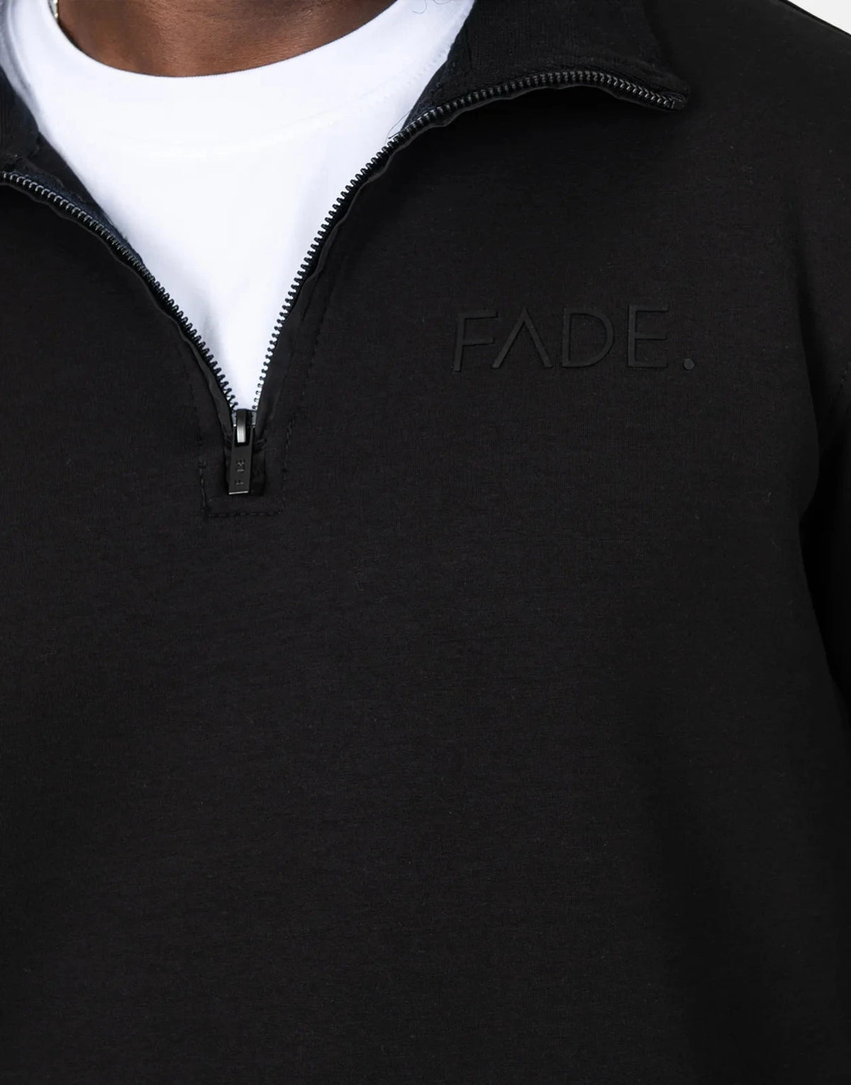 Fade Essential Quarter Zip Black Sweatshirt - Subwear