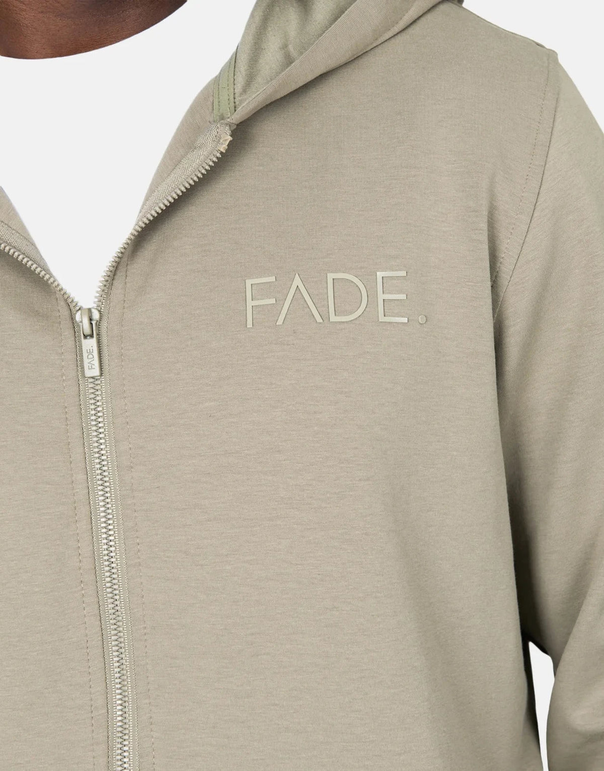 Fade Essential Zip Hooded Taupe Sweatshirt - Subwear