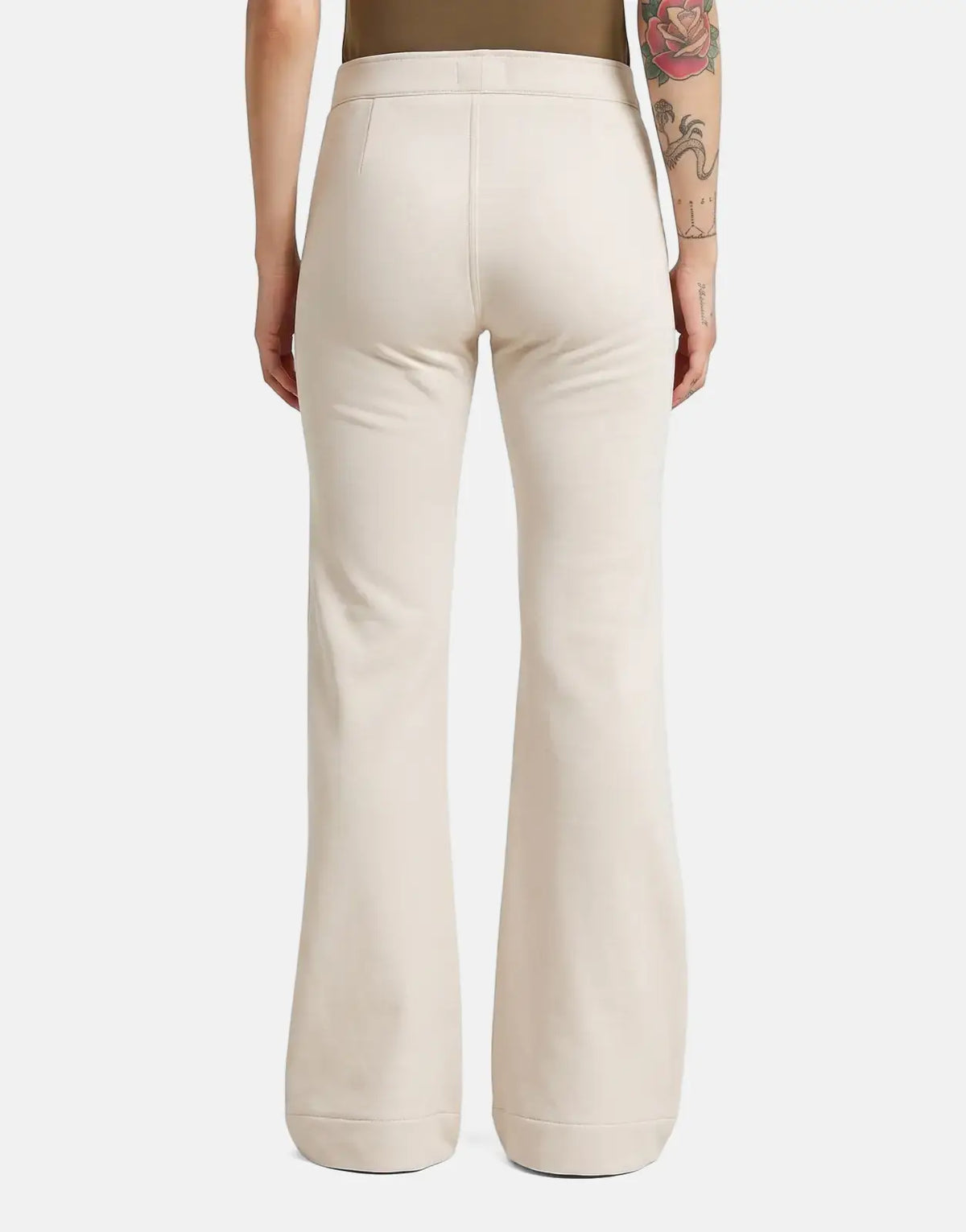 G-Star RAW Flared Whitebait Sweatpants on a female model, shown from the back, highlighting the fit and flare.