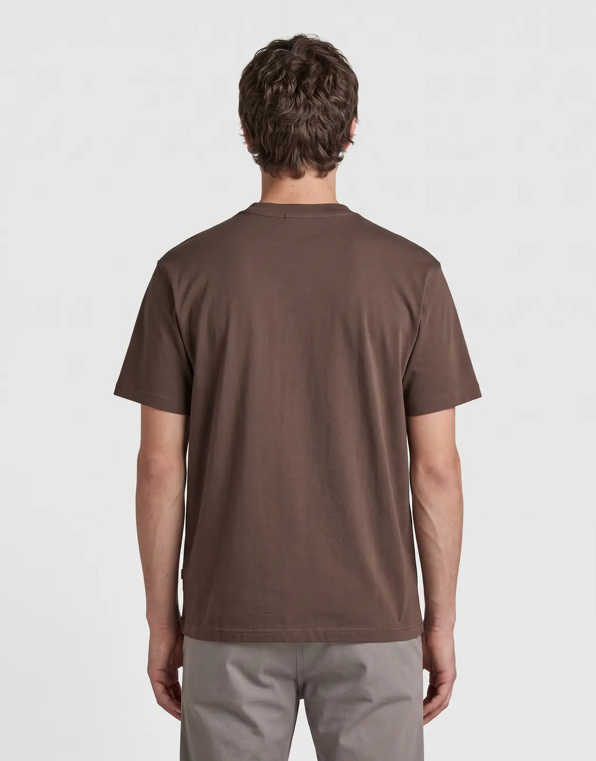 G-Star RAW Relaxed Base T-Shirt in coffee bean brown, back view showing short sleeves and relaxed fit.