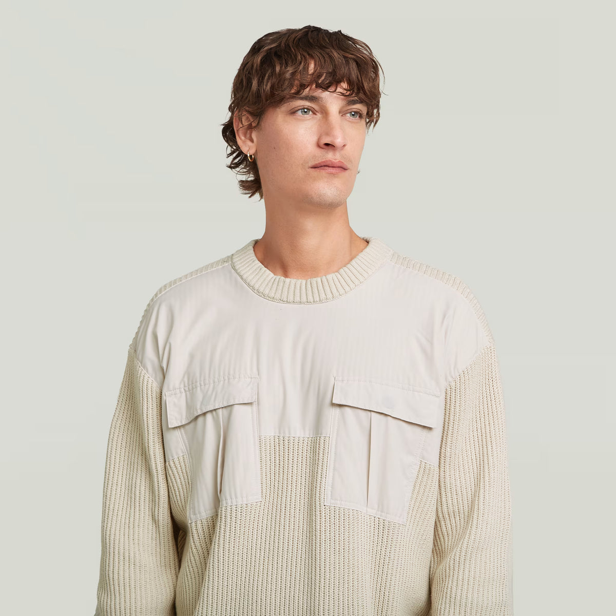 G-Star RAW Woven Mix Whitebalt Knit Pullover - Subwear