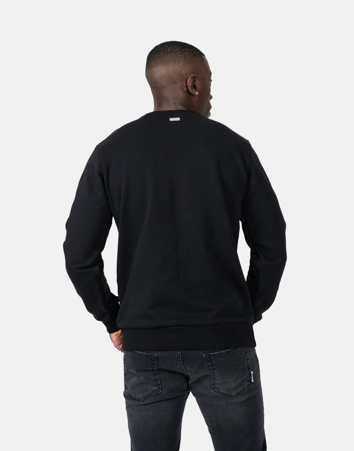 Les Hommes Chest Font Black Sweatshirt - Subwear