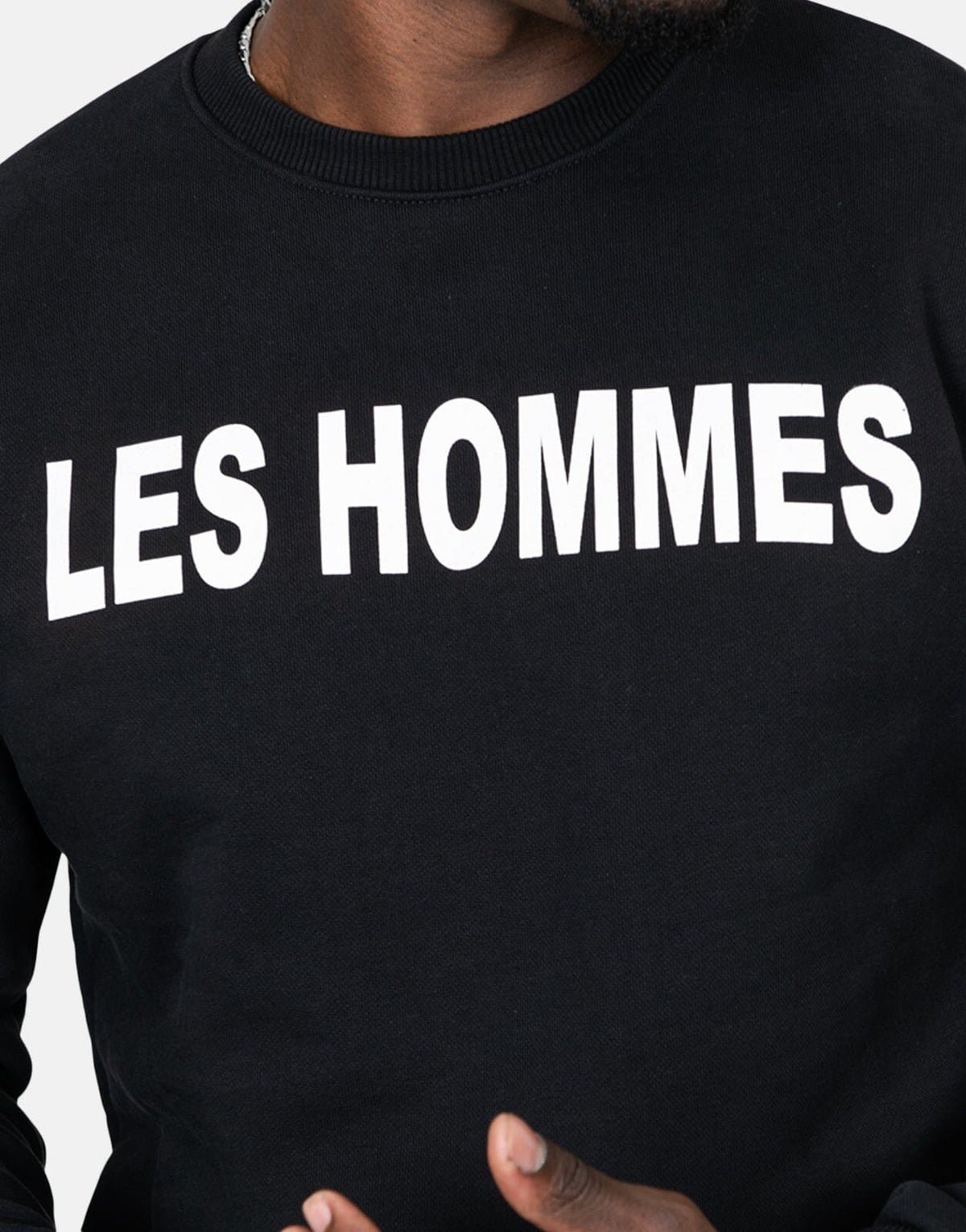 Les Hommes Chest Font Black Sweatshirt - Subwear