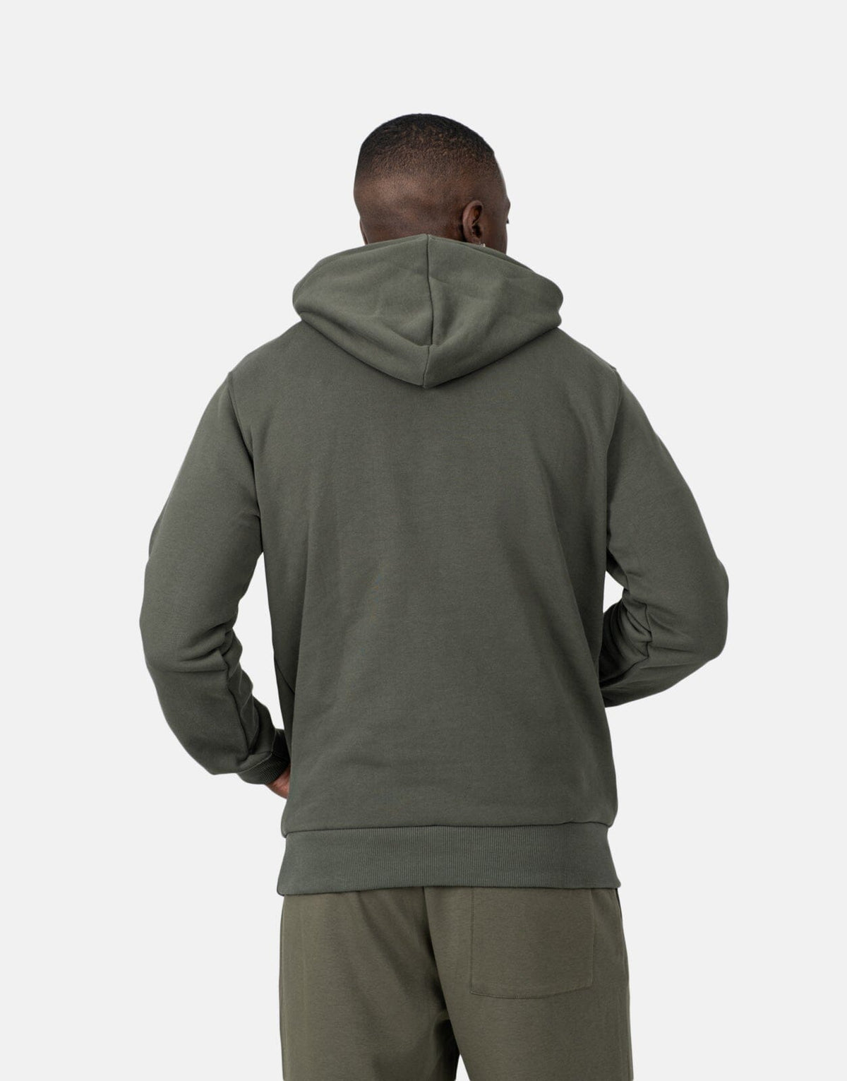 Les Hommes Chest Font Military Green Hoodie - Subwear
