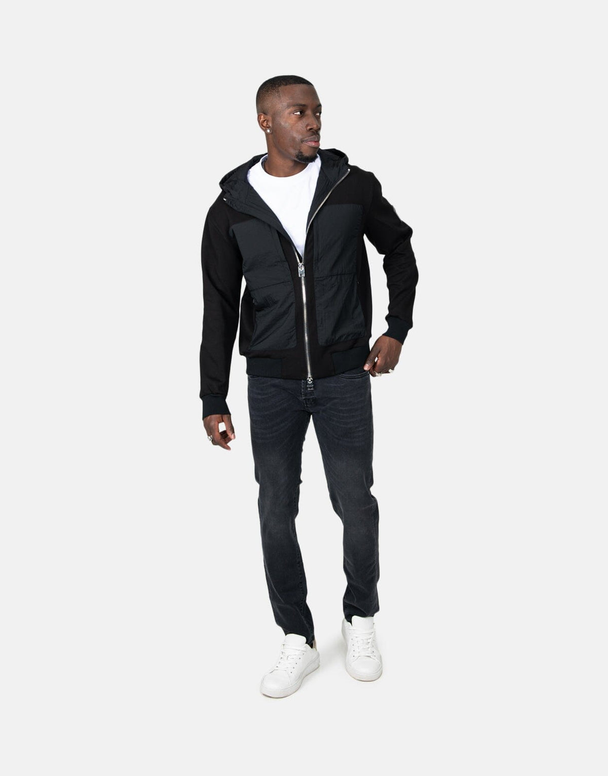 Les Hommes Nylon Crickle Black Jacket - Subwear