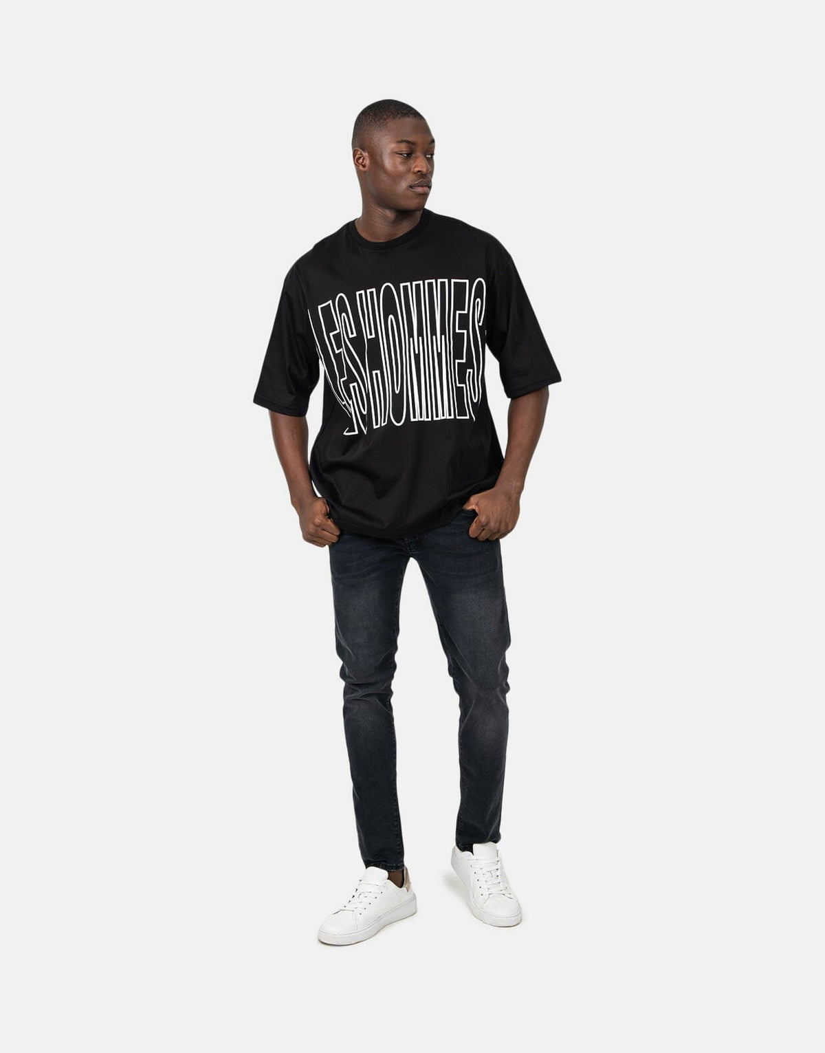 Les Hommes Overoutline Black T-Shirt - Subwear