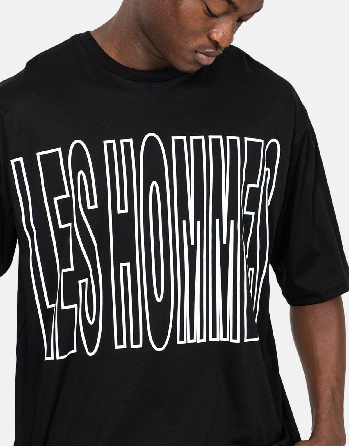 Les Hommes Overoutline Black T-Shirt - Subwear