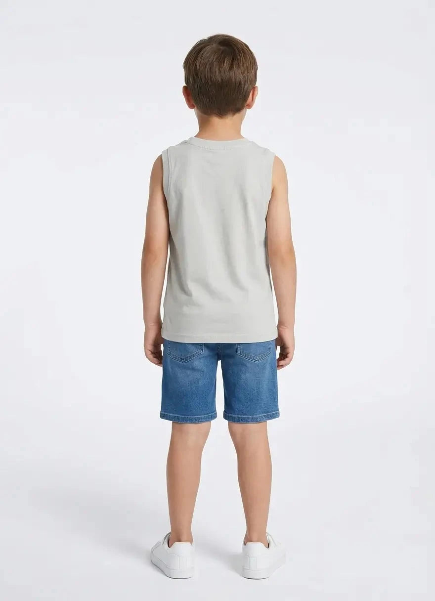 Polo Boys Connor Printed Silver Grey Vest - Subwear