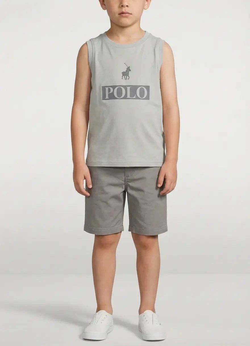 Polo Boys Connor Printed Silver Grey Vest - Subwear