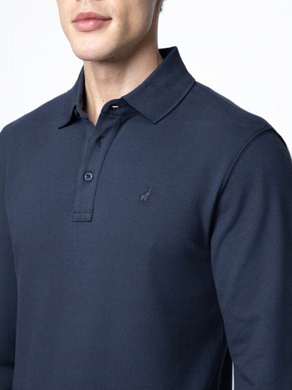 Polo Essential Pique LS Navy Golfer - Subwear