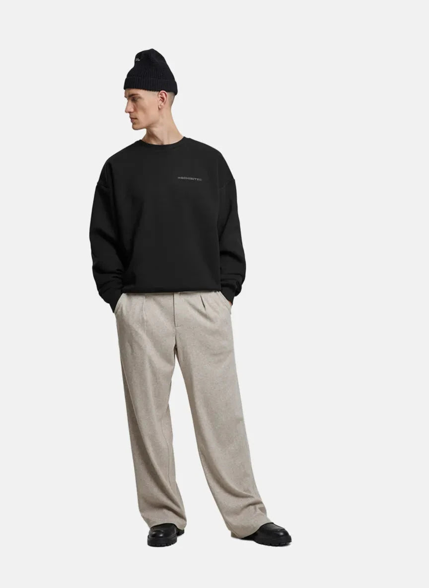 Prohibited 10119 Crew Neck Black Sweatshirt - Subwear