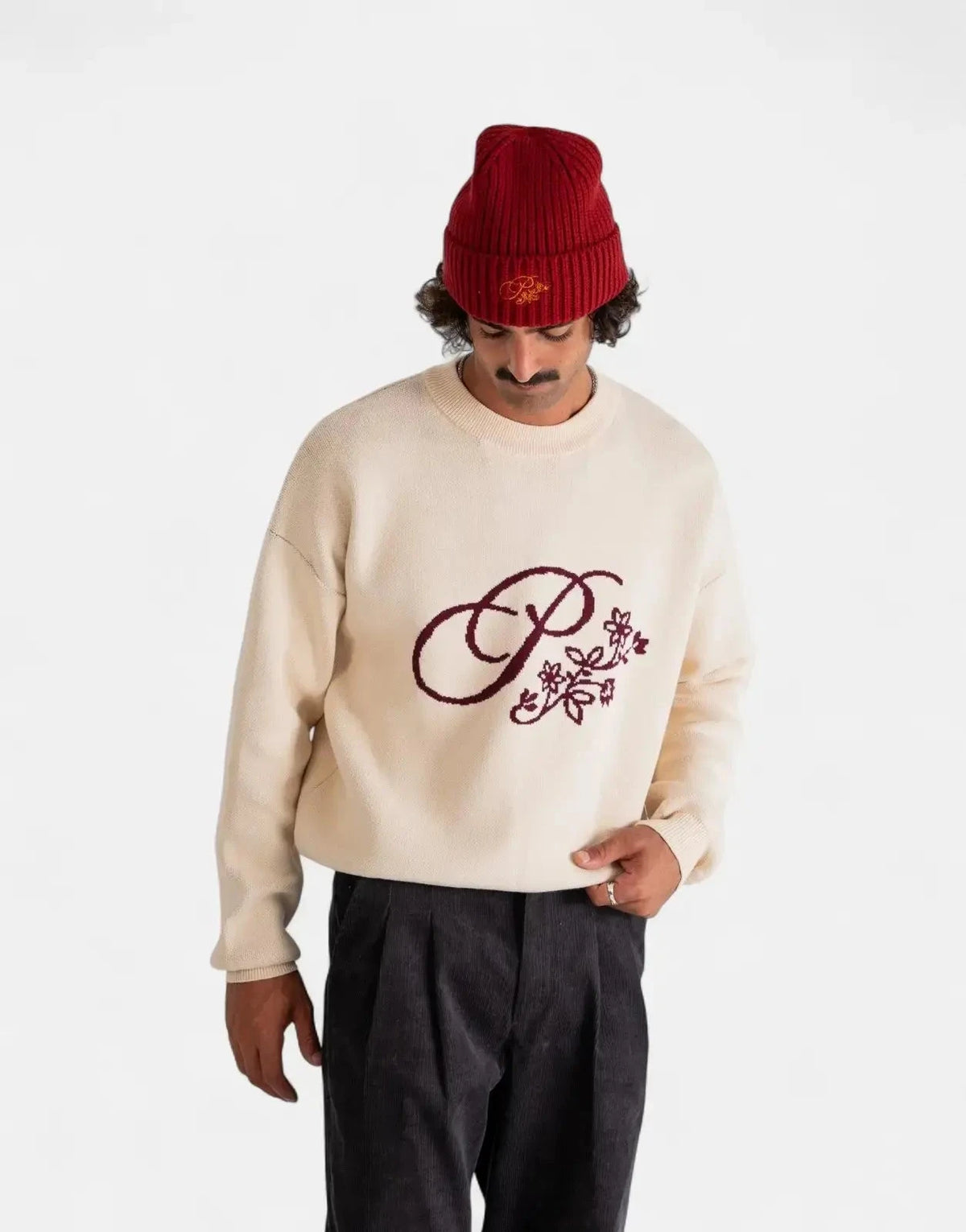 Prohibited Bloom Knit Cream Sweatshirt - Subwear
