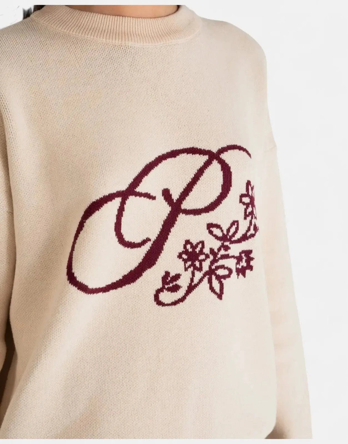 Prohibited Bloom Knit Cream Sweatshirt - Subwear