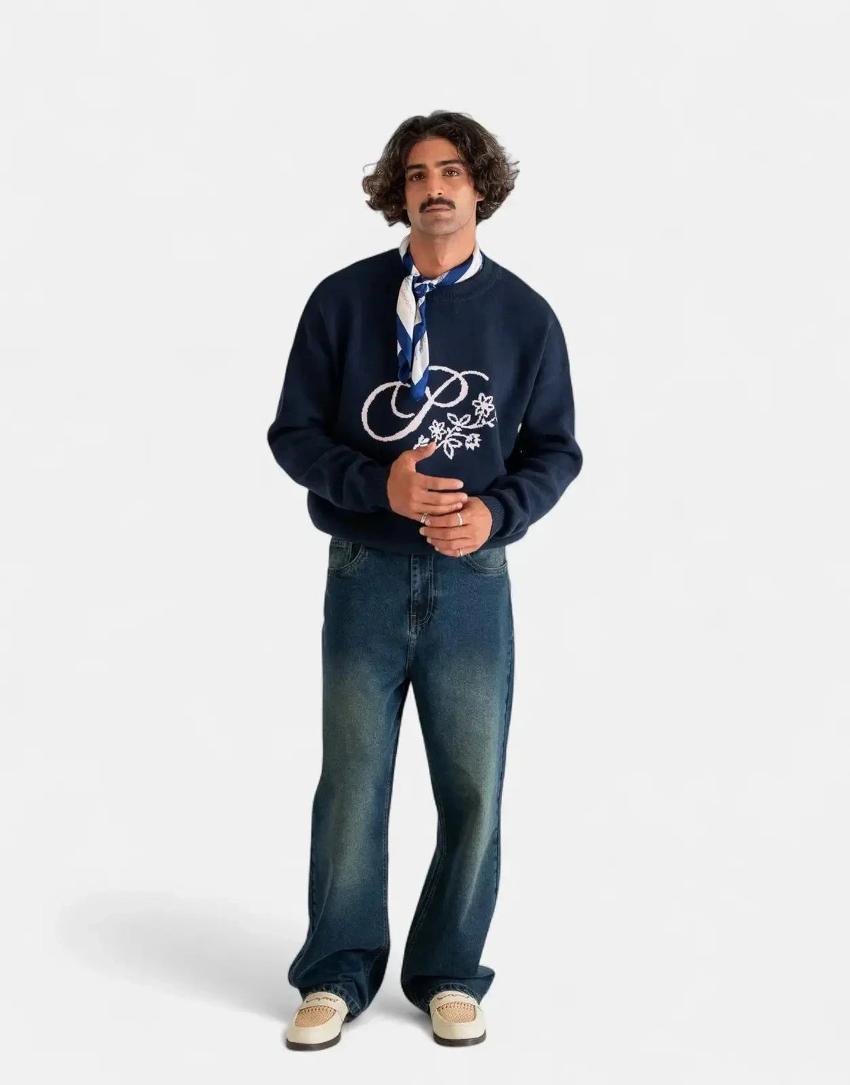 Prohibited Bloom Knit Navy Sweatshirt - Subwear