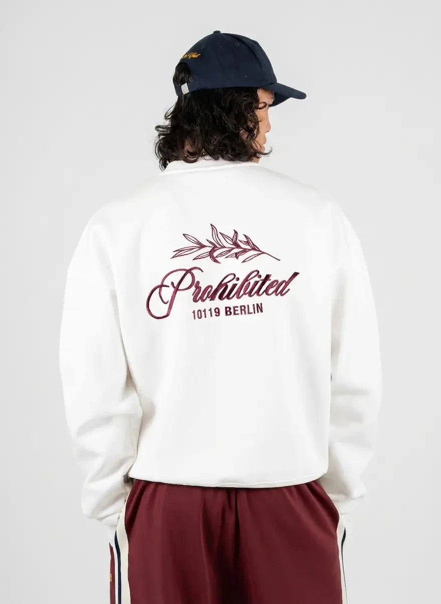 Prohibited Leaf Crew Neck Offwhite Sweatshirt - Subwear