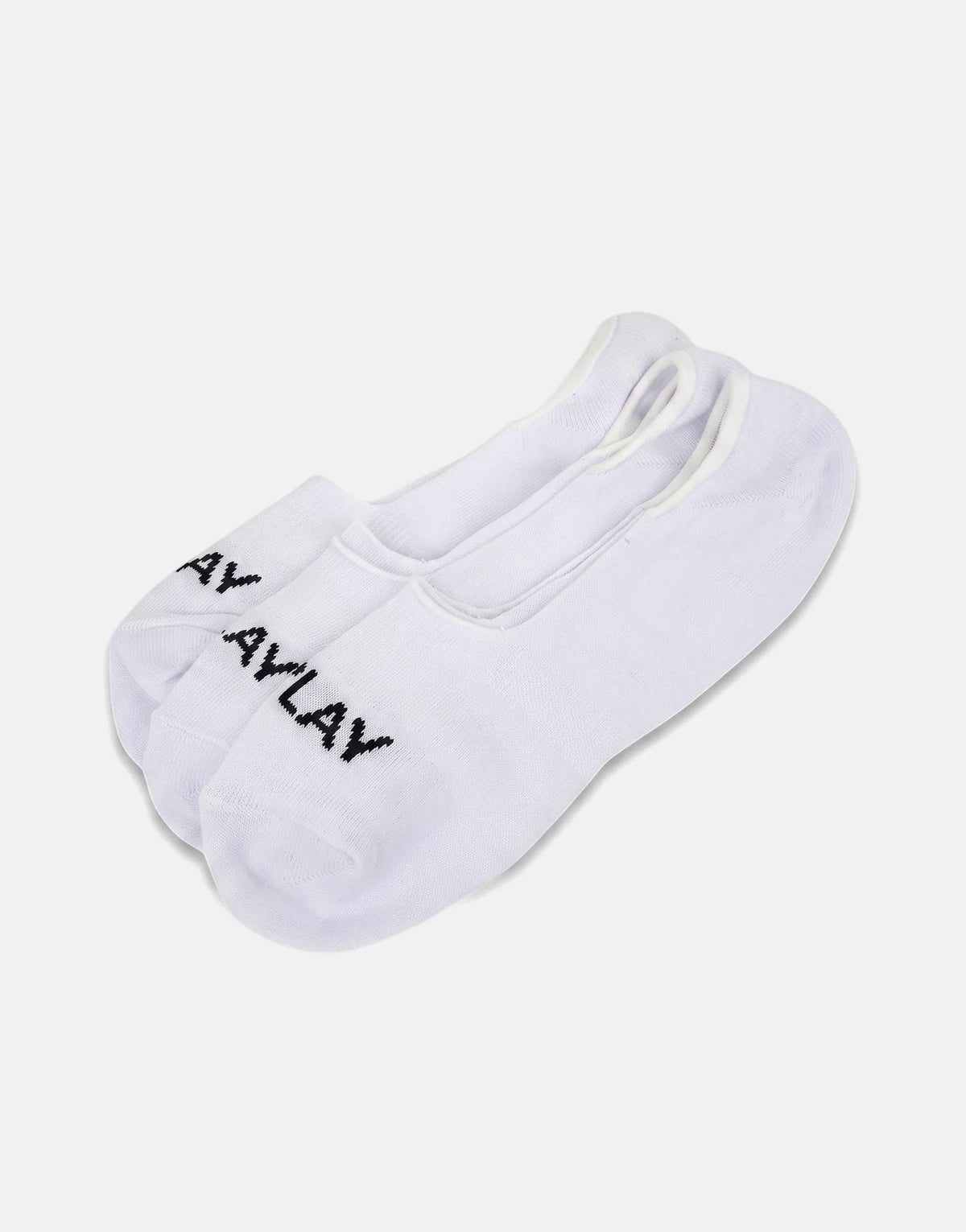 Replay 3 Pack Socks in white, featuring no-show design and visible brand logo, displayed flat on a surface.