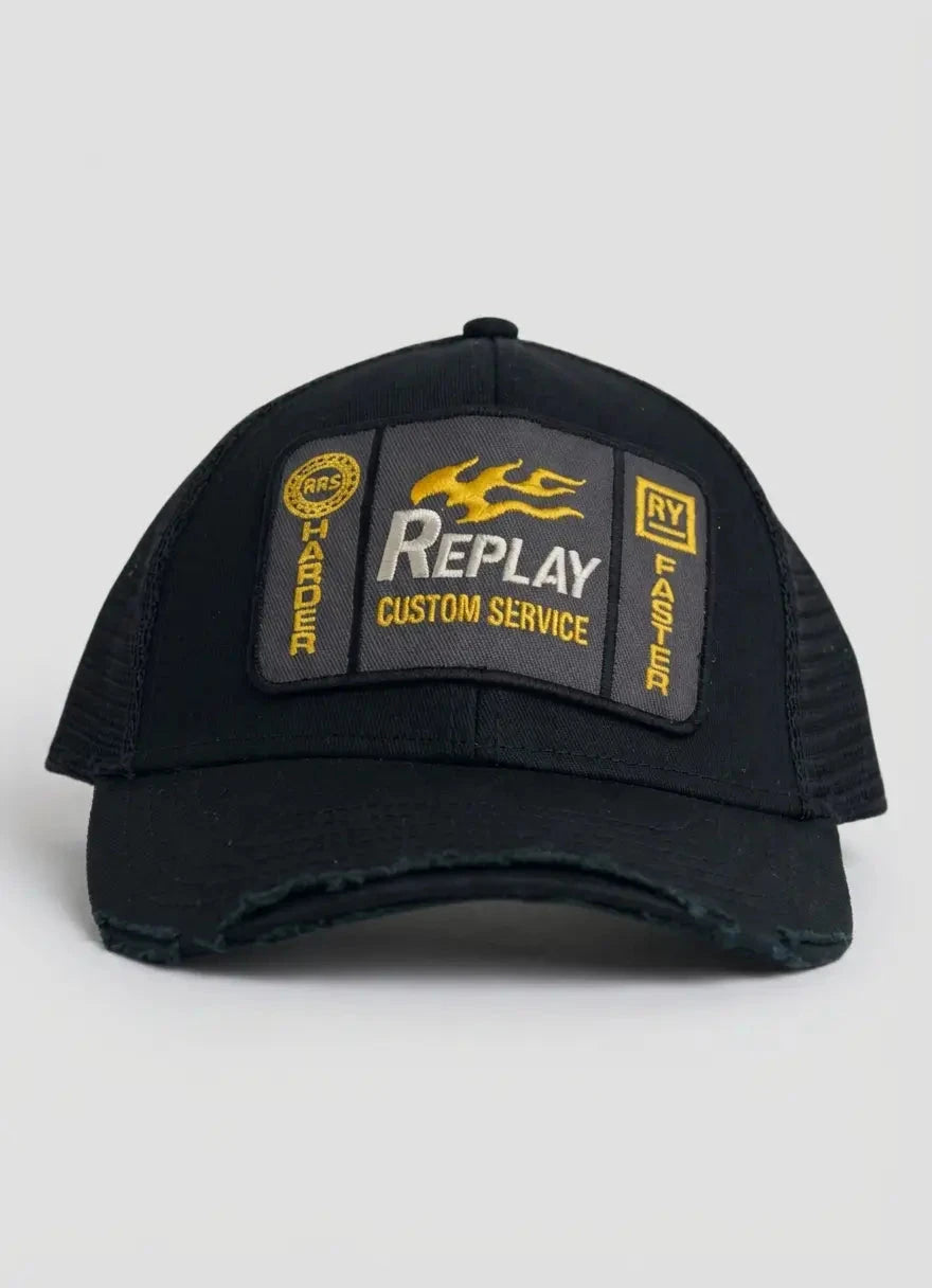 Replay Custom Service Washed Black Cap - Subwear