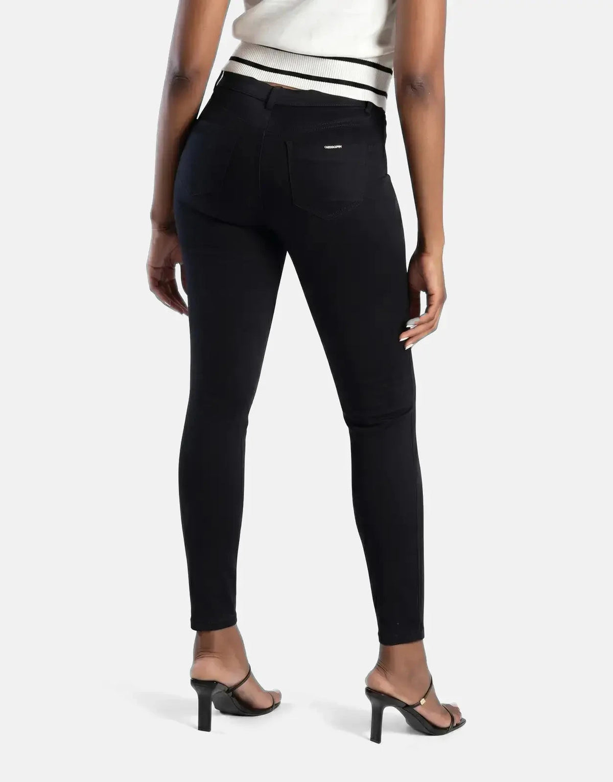 Sissy Boy Robyn Black Sateen Mid Waist Skinny Jeans - Subwear