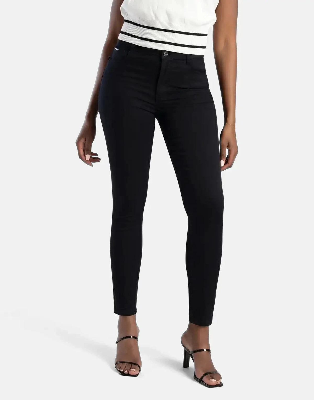 Sissy Boy Robyn Black Sateen Mid Waist Skinny Jeans - Subwear