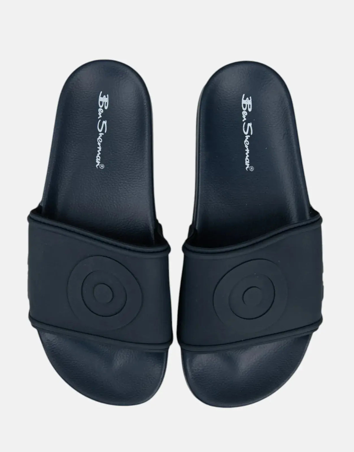 Ben Sherman Target Embossed Navy Slides - Subwear