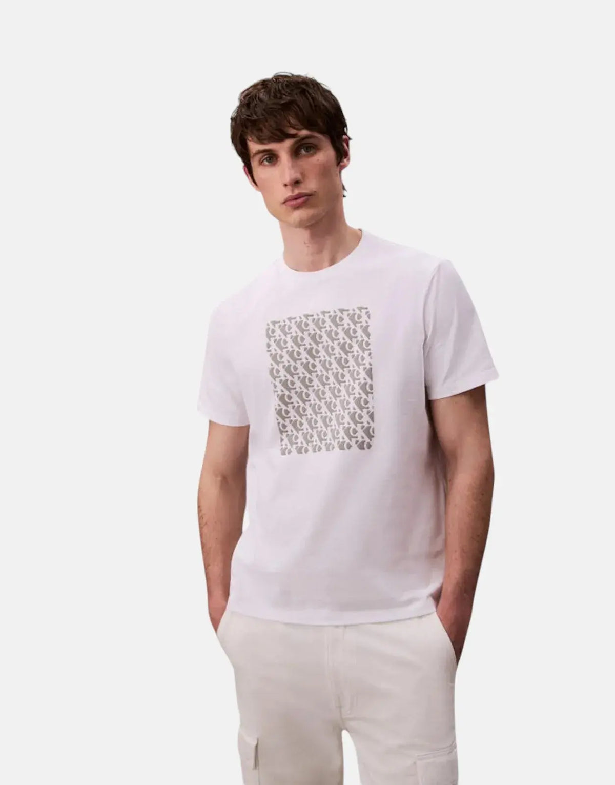 Calvin Klein Macro AOP Puff Graphic White T-Shirt - Subwear