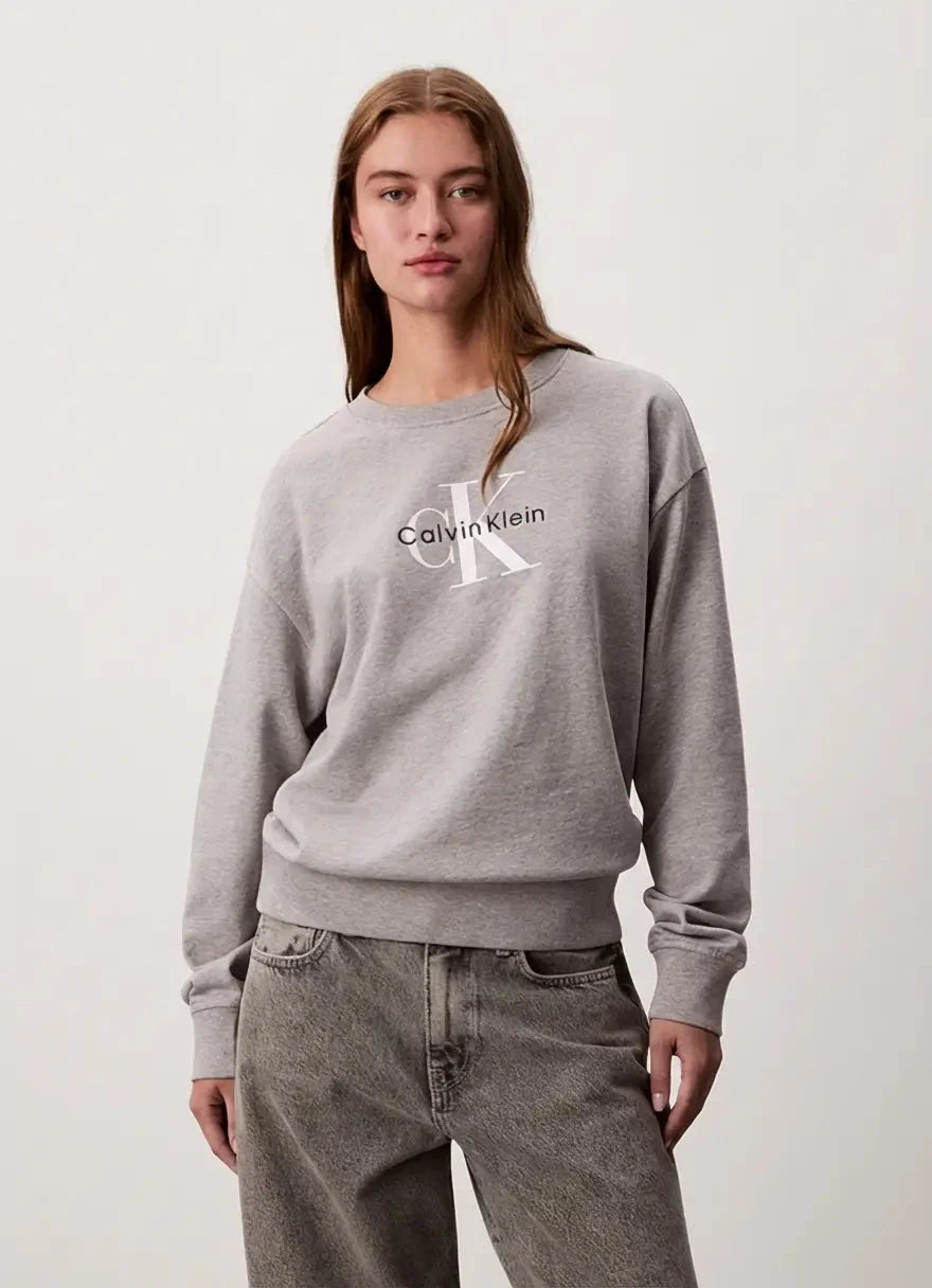 Calvin Klein Monolog French Terry Grey Heather Relaxed Sweatshirt - Subwear