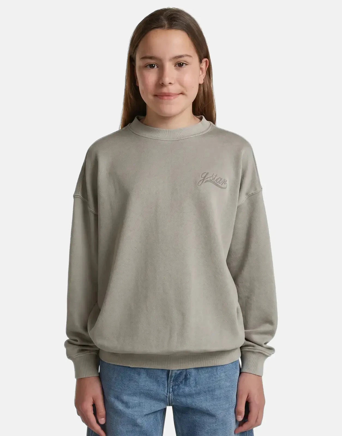 G-Star RAW Girls Oversized Crew Grey Allow Sweatshirt - Subwear