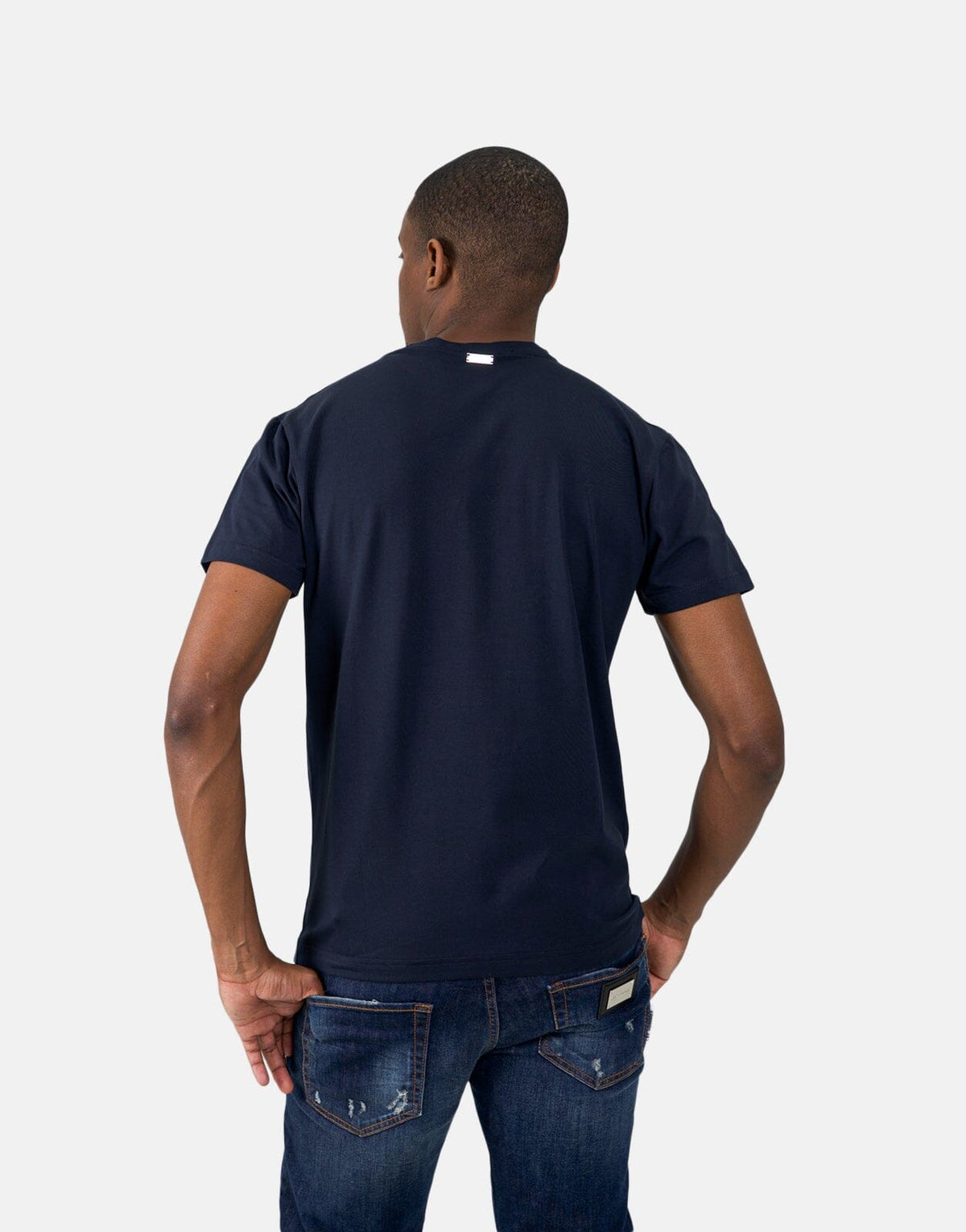 Les Hommes Box Print Navy T-Shirt - Subwear