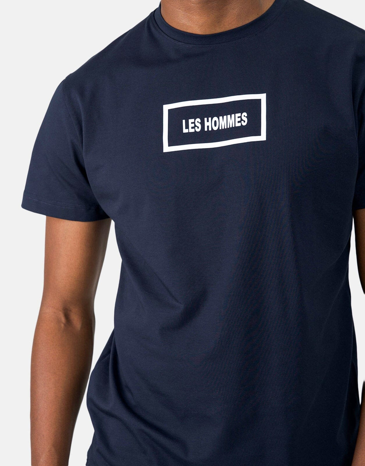 Les Hommes Box Print Navy T-Shirt - Subwear