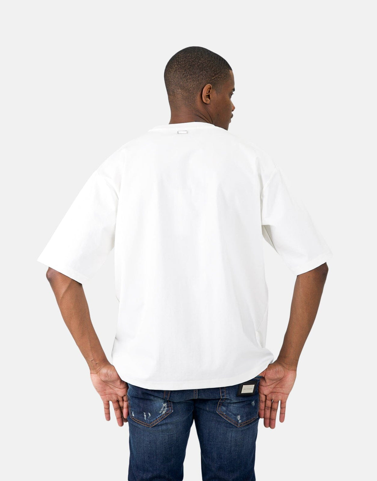 Les Hommes Flock Grafiti Print White T-Shirt - Subwear