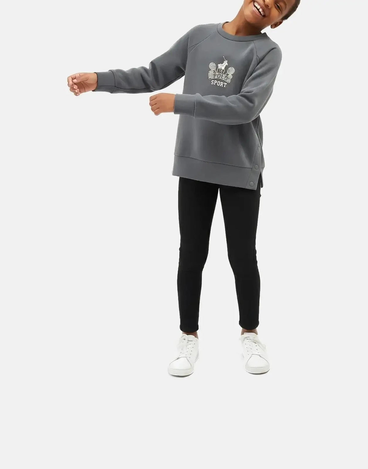 Polo Girls Asha Sports Gunmetal Sweatshirt - Subwear