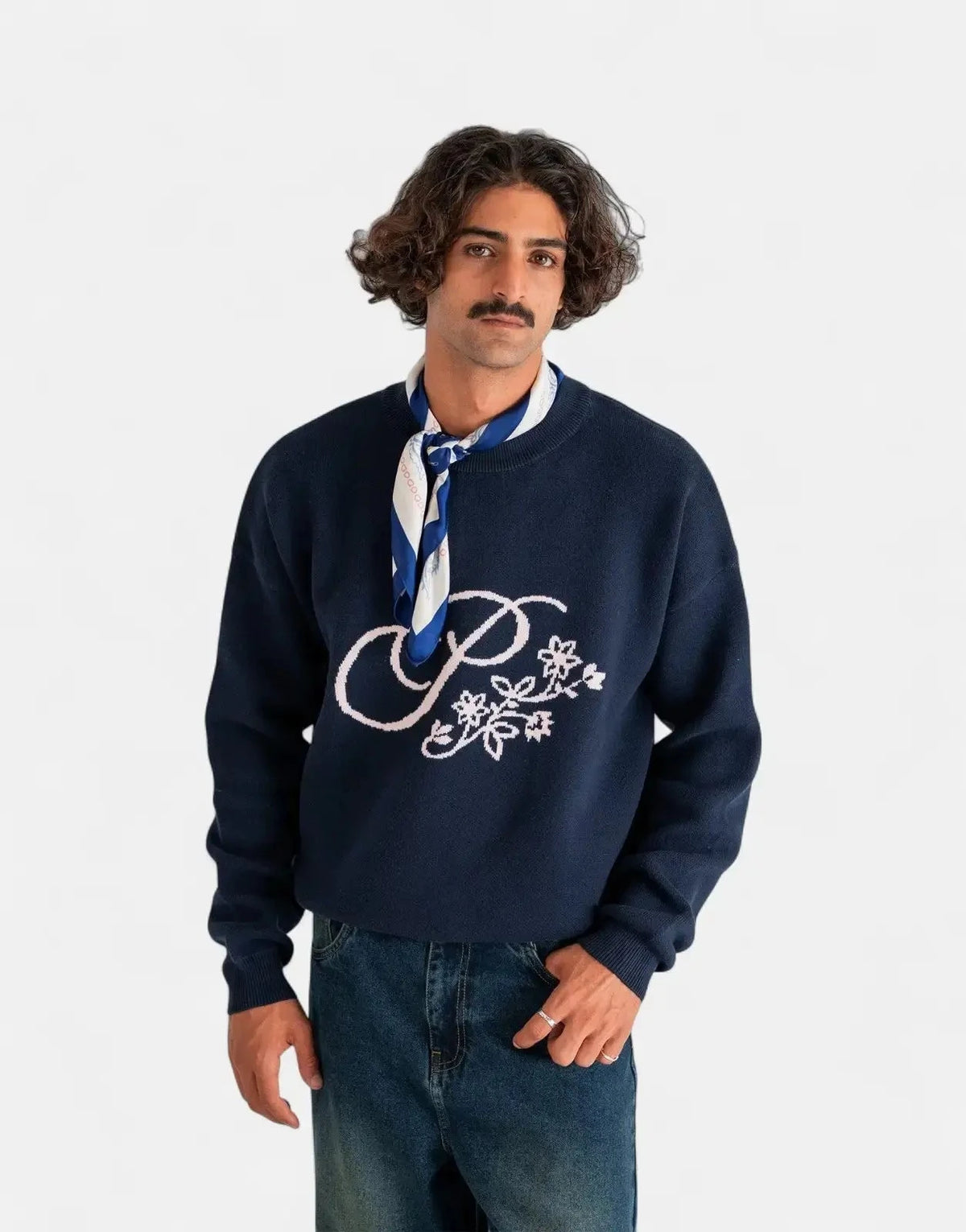 Prohibited Bloom Knit Navy Sweatshirt - Subwear