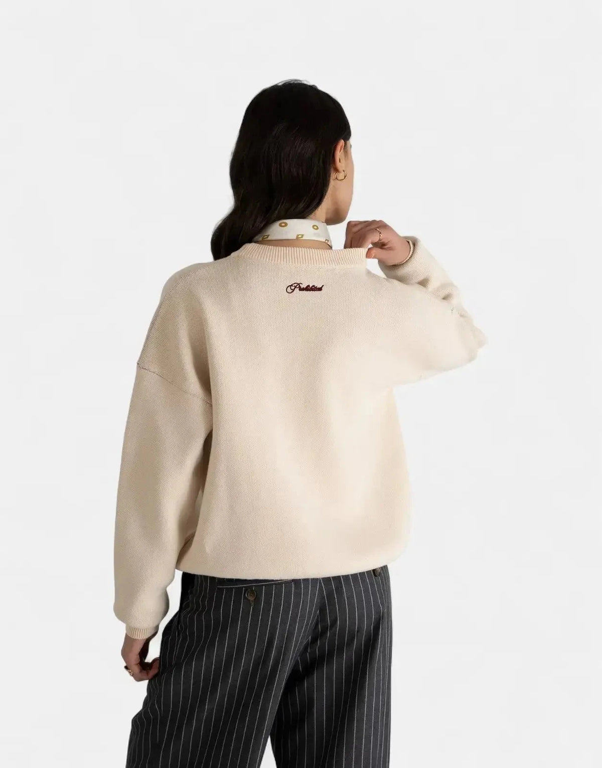 Prohibited Initial Knit Cream Sweatshirt - Subwear