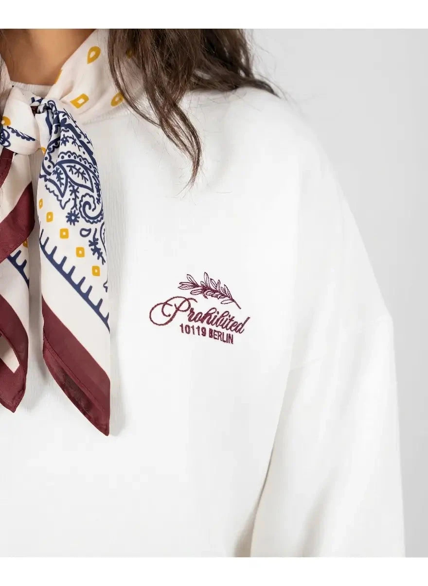 Prohibited Leaf Crew Neck Offwhite Sweatshirt - Subwear