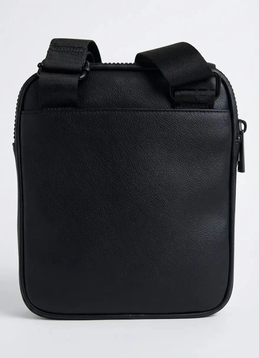 Replay Black Leather Side Bag - Subwear
