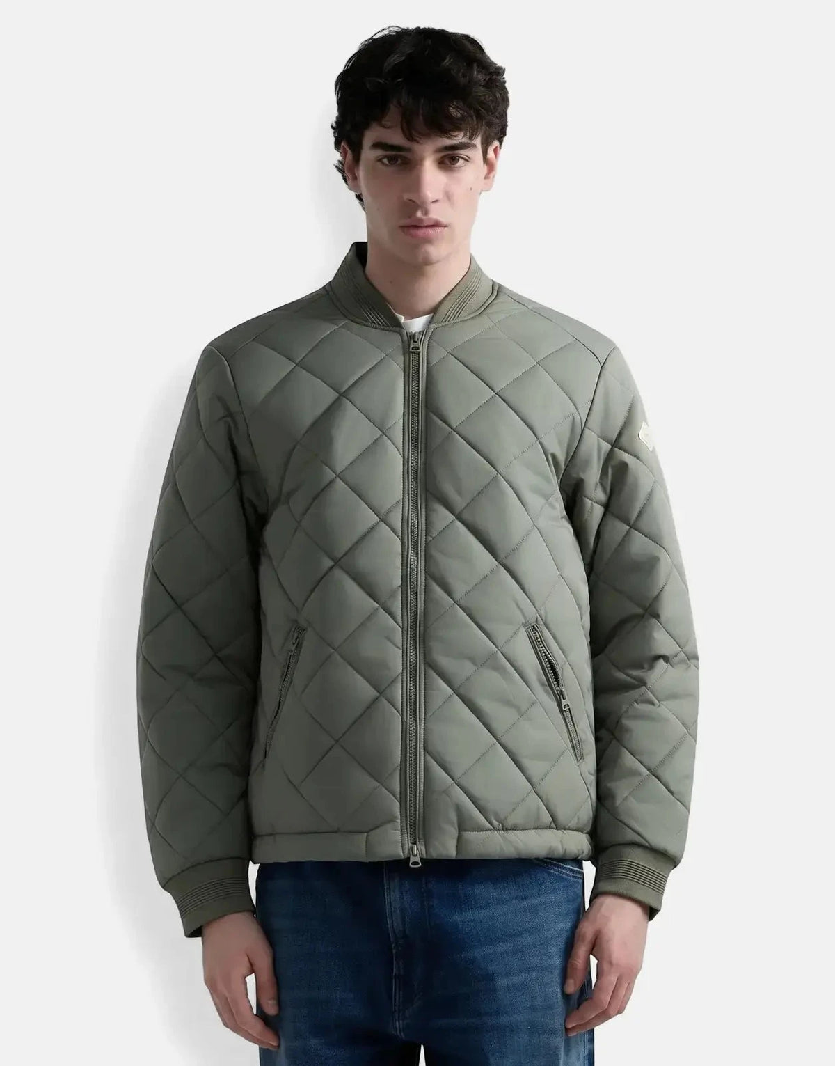 Replay Quilted Mud Green Jacket - Subwear
