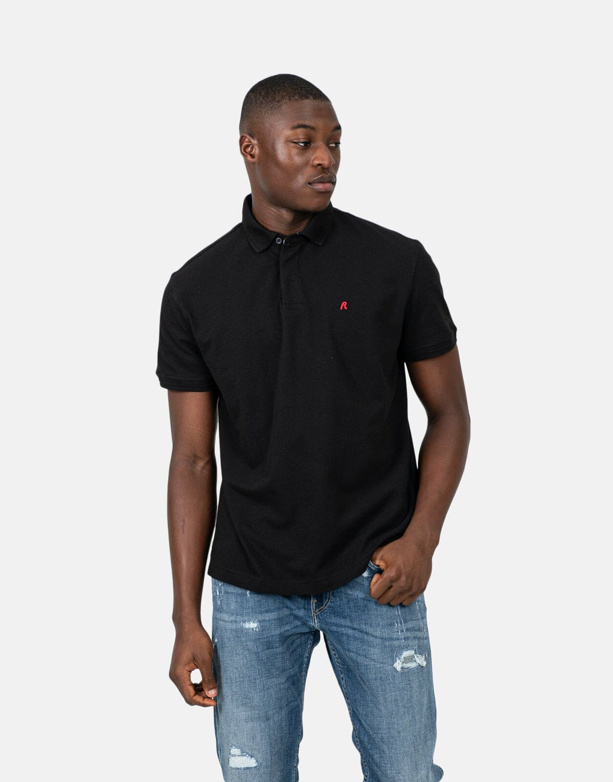 Replay R-Logo Black Polo Shirt - Subwear