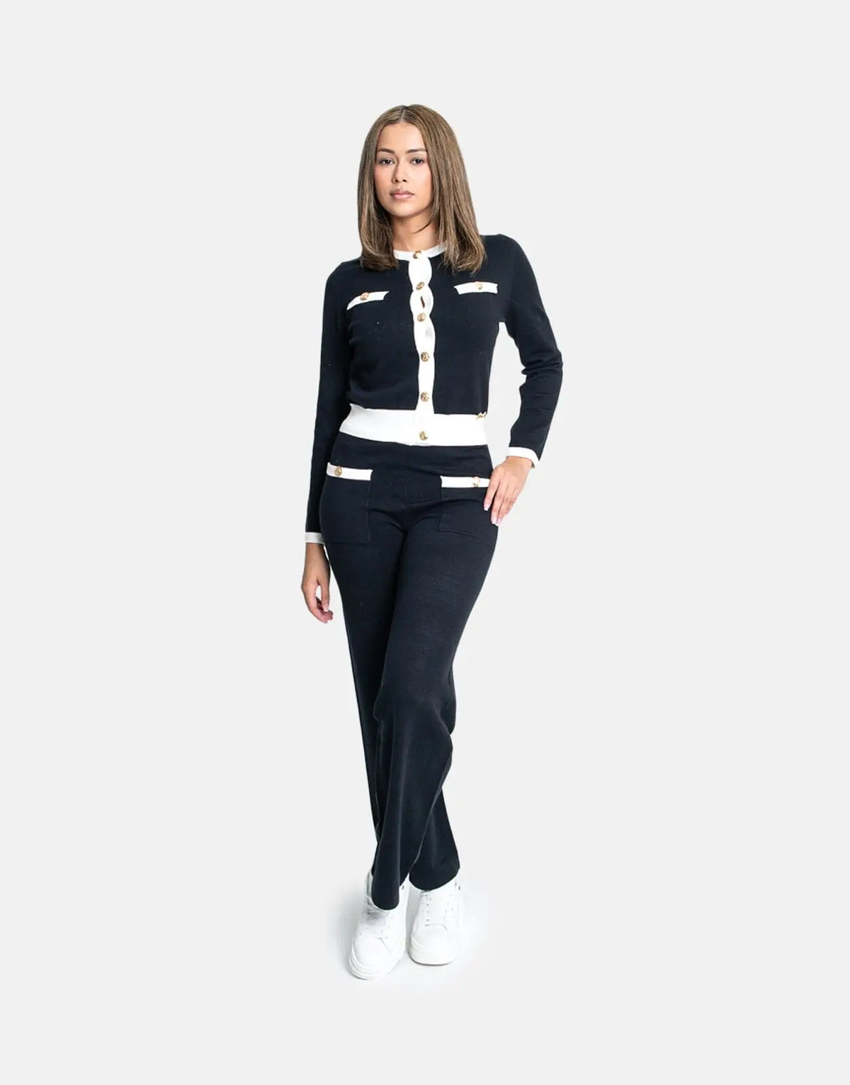 Sissy Boy Basic Contrasted Knit White/Black Cardigan - Subwear