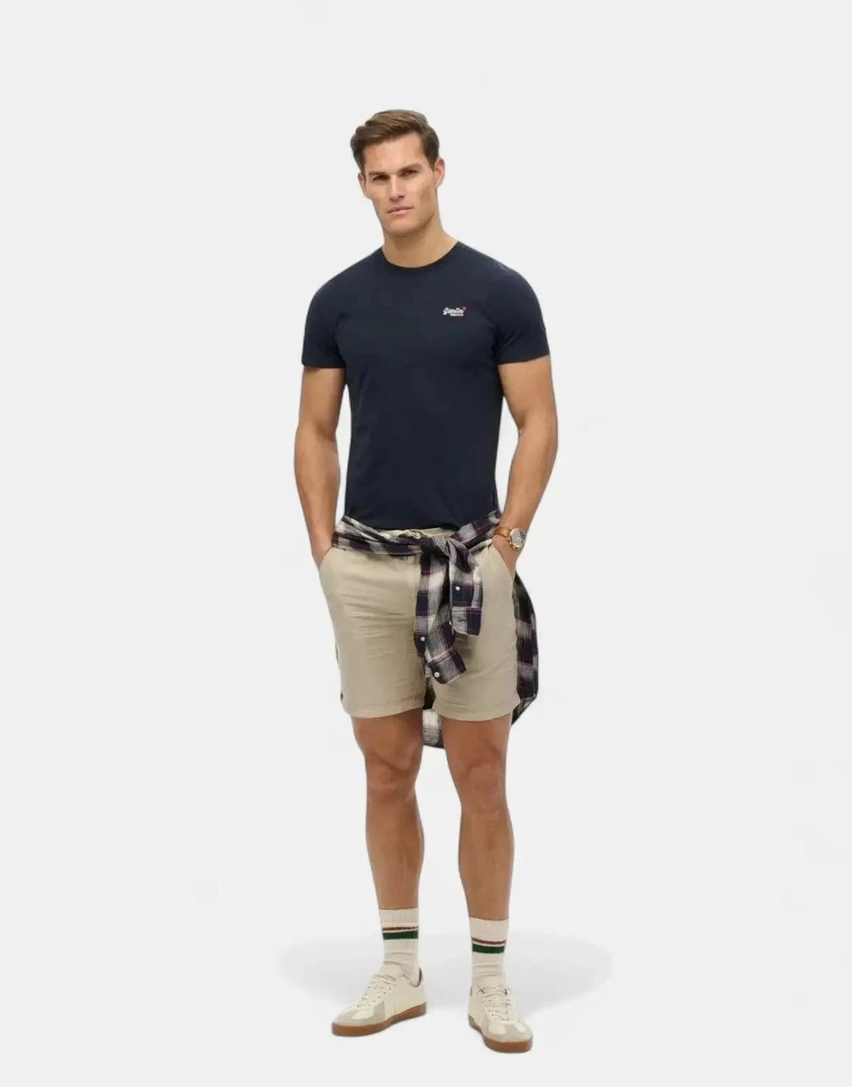 Superdry Essential Contrast EMB Eclipse Navy T-Shirt - Subwear