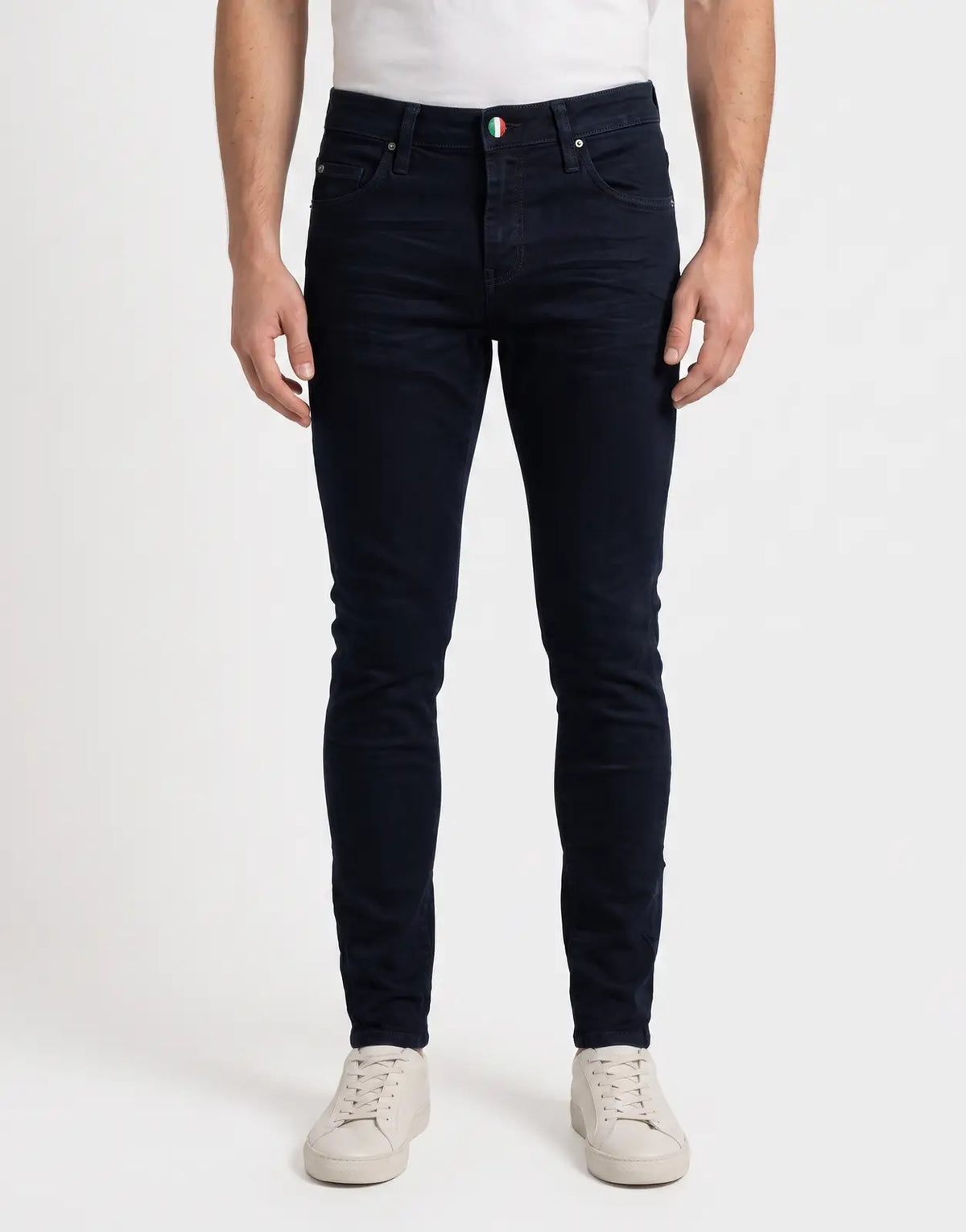 Dark blue Vialli Gazoom Ultra Blue Jeans with a skinny fit, displayed flat on a light background.